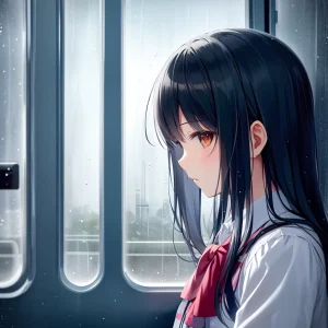 动漫少女-火车上_1