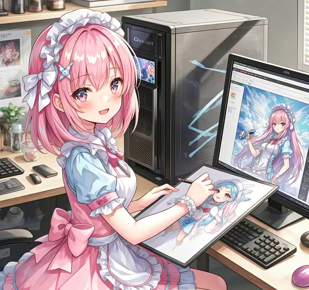 动漫少女-电脑桌前_2插图 动漫少女-电脑桌前_2插图