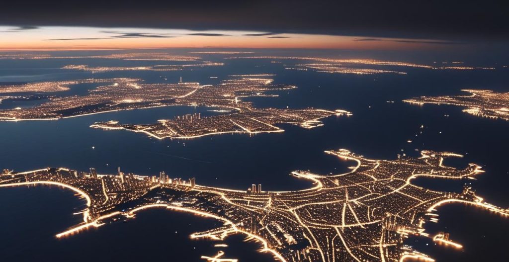 高空下的城市夜景插图