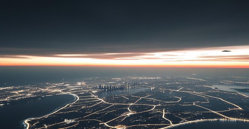 高空下的城市夜景插图1