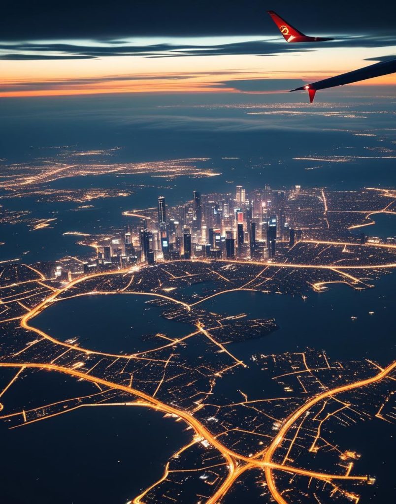 高空下的城市夜景插图2