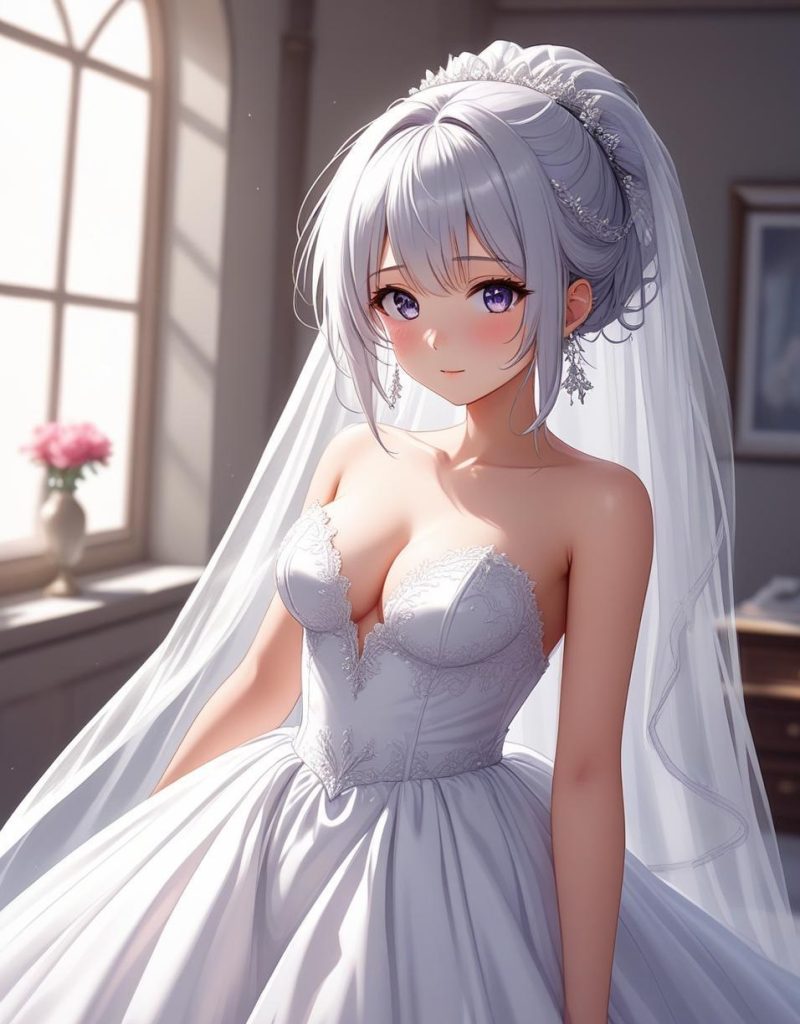 系列-动漫少女_洁白婚纱插图2