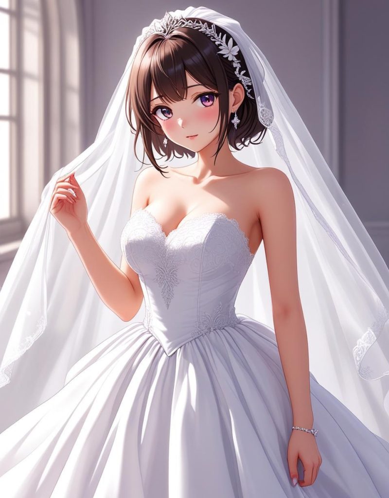 系列-动漫少女_洁白婚纱插图3